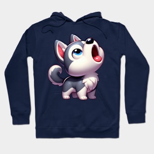 Cute Howling Husky Puppy Hoodie